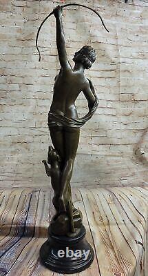 Art Déco Bronze Diana Déesse De The Chasse De F. Preiss Sculpture Chair Statue