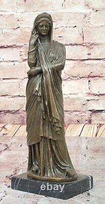 Art Déco Bronze Femme Sculpture par J. La Fait de Collection Figurine