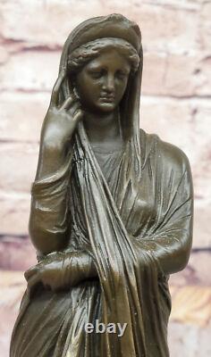 Art Déco Bronze Femme Sculpture par J. La Fait de Collection Figurine