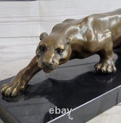 Art Déco Bronze Guépard Statue Grand Chat Léopard Félin Panthère Lion Jaguar