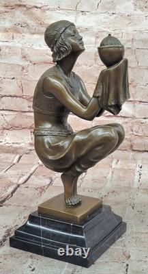 Art Déco Bronze Intemporel Par GEORGES DUVERNET Signature Ouvre Élégante