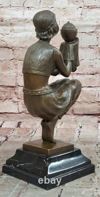 Art Déco Bronze Intemporel Par GEORGES DUVERNET Signature Ouvre Élégante