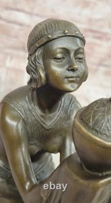 Art Déco Bronze Intemporel Par GEORGES DUVERNET Signature Ouvre Élégante