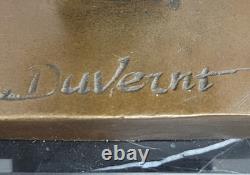 Art Déco Bronze Intemporel Par GEORGES DUVERNET Signature Ouvre Élégante