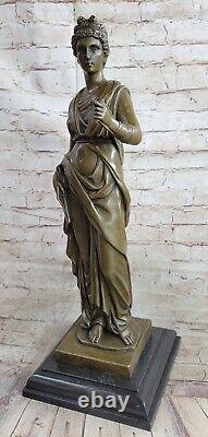 Art Déco Bronze Statue Classique Victorien Femme'Lost' Cire Méthode Figurine