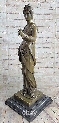 Art Déco Bronze Statue Classique Victorien Femme'Lost' Cire Méthode Figurine