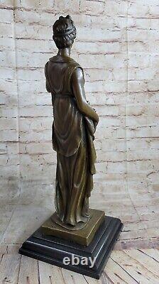 Art Déco Bronze Statue Classique Victorien Femme'Lost' Cire Méthode Figurine