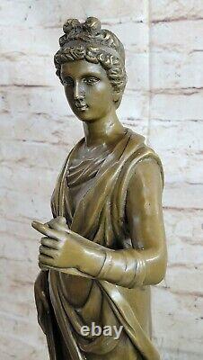 Art Déco Bronze Statue Classique Victorien Femme'Lost' Cire Méthode Figurine