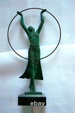Art Déco Bronze Statue Femme par Charles Sykes 1920