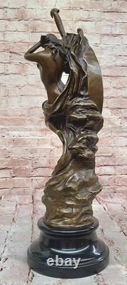 Art Déco Bronze Statue Vénus Sur Lune par Milo Nu Femme Sculpture Figurine Solde