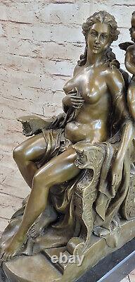 Art Déco Chair Femelle Bronze-Beautiful Vénus Avec Ange Sculpture Décor Solde