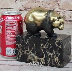 Art Déco Chinois Panda Doré Bronze Masterpiece Fonte Sculpture Figurine Cadeau