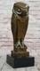 Art Déco Chouette Pure Vienne Bronze Statue Sur Un Marbre Base Sculpture Solde