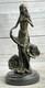 Art D&eacute;co Classique Romain Grec Guerrier Bronze Sculpture Or Accent Patine Gift