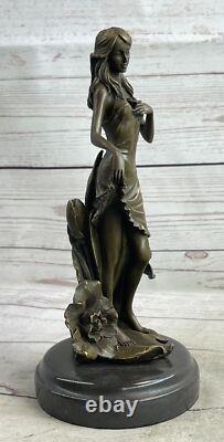 Art Déco Classique Romain Grec Guerrier Bronze Sculpture Or Accent Patine Gift