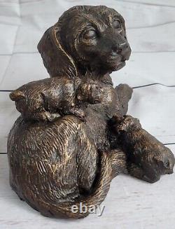 Art Déco Détaillé Labrador Retriever Chien Intérieur / Extérieur Bronze
