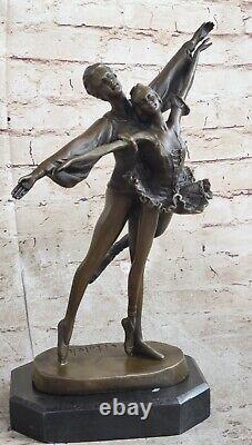 Art Déco Deux Ballerine Danseurs Bronze Collection Sculpture Original Figurine