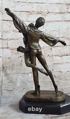 Art Déco Deux Ballerine Danseurs Bronze Collection Sculpture Original Figurine