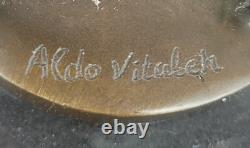 Art Déco Élégant Bronze Statue Vintage Jazz Broadway Drama Cinéma Danseuse Décor