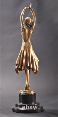 Art Déco Figure de Bronze Danseuse Femme Miss Kita