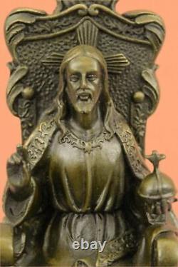 Art Déco Figurine Bible Jésus Religieux Sculpture Statue Bronze Cadeau Nr