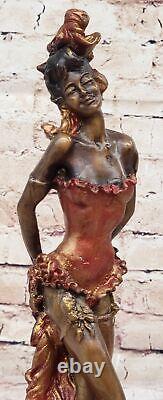 Art Déco Flamenco Espagnol Danseuse Bronze Sculpture Fonte Designer Figurine