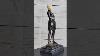 Art Deco Hot Cast Fencer Fencing Sword Foil Bronze And Resin Sculpture Statue Xq 028