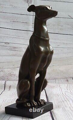 Art Déco Lévrier Chien Bronze Sculpture Musée Qualité Figurine Cadeau