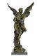Art Déco Marbre Bronze Sculpture Ange Psyché Et Eros Statue Figurine Cupid Deal
