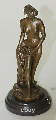 Art Déco / Nouveau Érotique Artwork Chair Femme Femelle Bronze Sculpture Statue