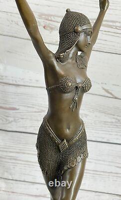 Art Déco / Nouveau Exotique Danseuse Par Bronze Sculpture Figurine Statue