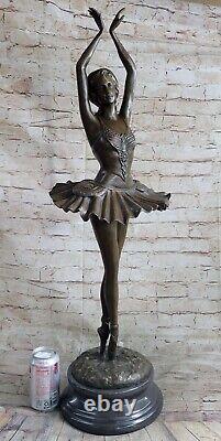 Art Déco Nouveau Prima Ballerine Danseuse Classique Bronze Sculpture Par Collet