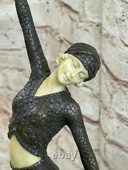 Art Déco Nouveau Step Danseuse Par Chiparus'Lost' Cire Méthode Sculpture Bronze
