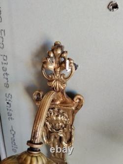 Art Déco Paire d'Appliques en bronze et verre ancien