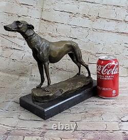 Art Déco Par Français Artisanfermiet Lévrier Famille Chien Bronze Figurine