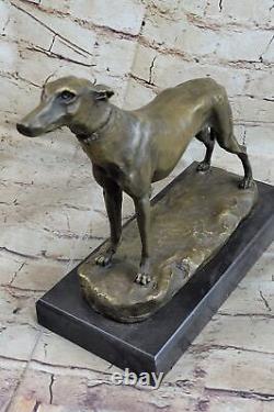 Art Déco Par Français Artisanfermiet Lévrier Famille Chien Bronze Figurine