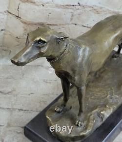 Art Déco Par Français Artisanfermiet Lévrier Famille Chien Bronze Figurine