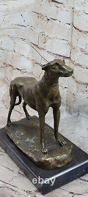 Art Déco Par Français Artisanfermiet Lévrier Famille Chien Bronze Figurine