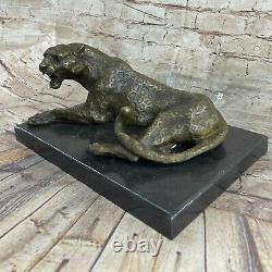 Art Déco Sculpture Jaguar Panthère Animal Bronze Statue Figurine