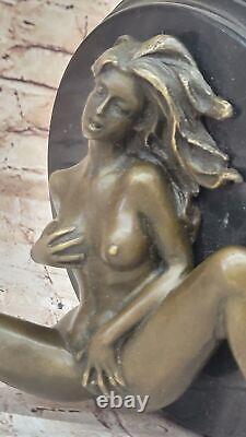 Art Déco Sculpture Nu Femme Fille Érotique Femelle Corps Bronze Statue Solde Nr