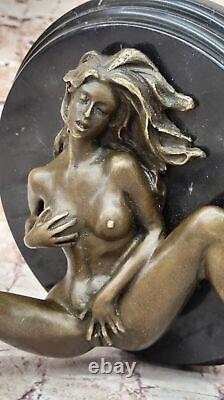 Art Déco Sculpture Nu Femme Fille Érotique Femelle Corps Bronze Statue Solde Nr