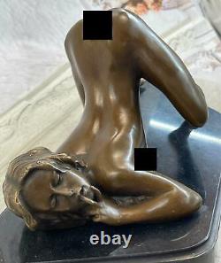 Art Déco Sculpture Sexy Nue Femme Érotique Chair Femelle Sexuelle Bronze Statue
