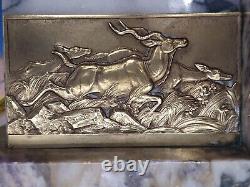 Art Deco Serre Livres Medailles Bronze Signe Thenot Rene 1893 1963 France