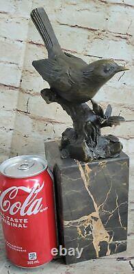 Art Déco Spécial Amour Oiseau Colombe Bronze Sculpture Marbre Base Figurine