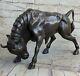 Art Déco Stock Marché Bull Fonte Bronze Sculpture Statue Figurine Figure