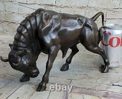 Art Déco Stock Marché Bull Fonte Bronze Sculpture Statue Figurine Figure