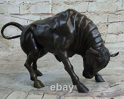 Art Déco Stock Marché Bull Fonte Bronze Sculpture Statue Figurine Figure