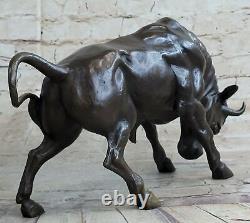 Art Déco Stock Marché Bull Fonte Bronze Sculpture Statue Figurine Figure