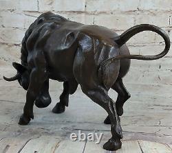 Art Déco Stock Marché Bull Fonte Bronze Sculpture Statue Figurine Figure