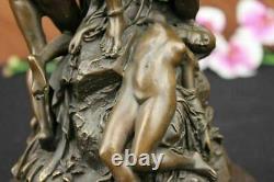 Art Déco Zeus Et Aigle Bronze Sculpture Fonte Marbre Base Figurine